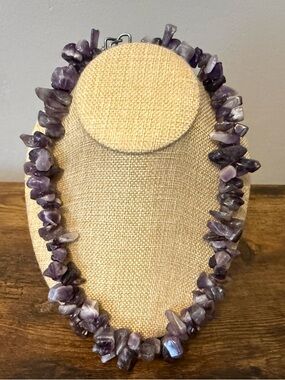 Chunky Purple Amethyst Chip Necklace